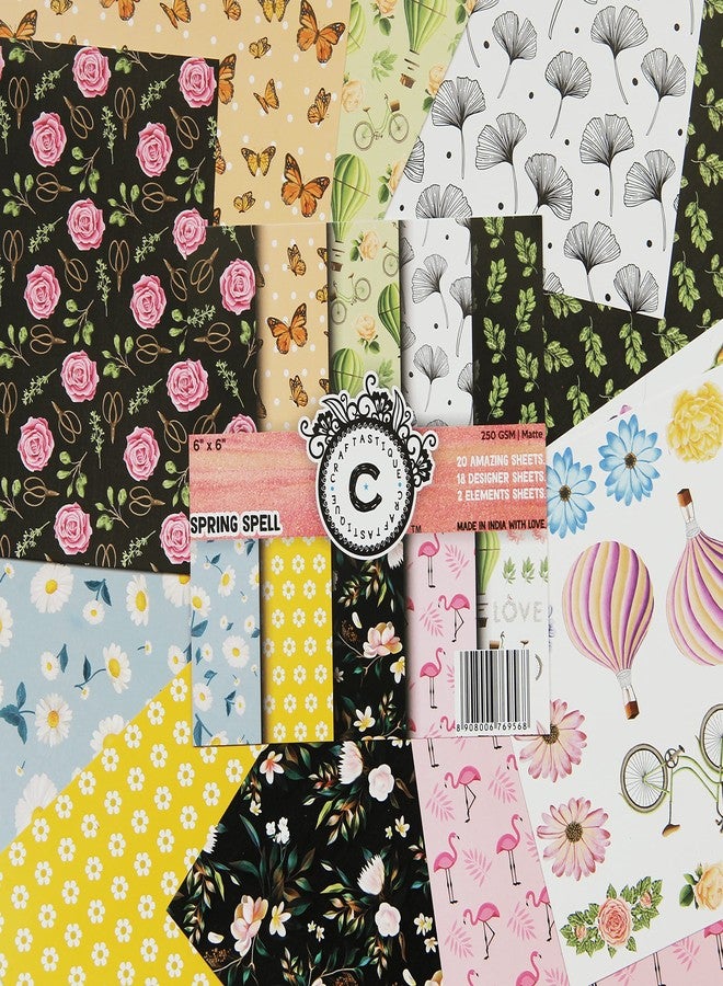 Craftastique Spring Spell Scrapbooking Paper Pack (20 Sheets, 250 GSM, 6x6), Multicolor - Image 2